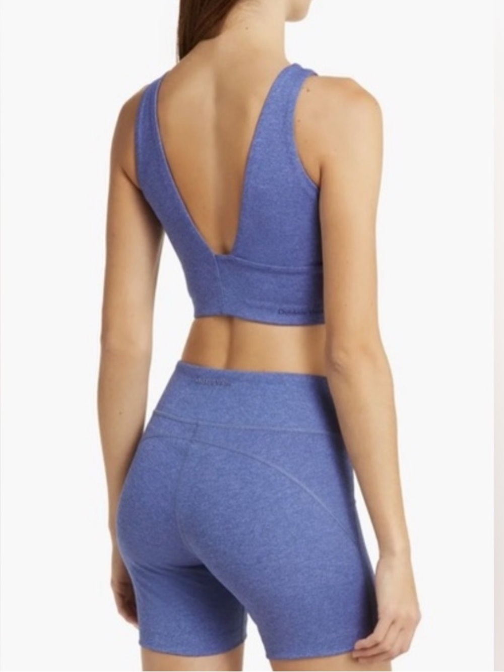 Outdoor Voices Textured Compression Venus Crop Top & Warmup biker shorts set